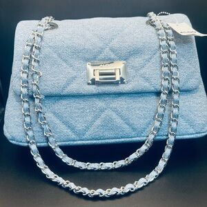 Aldo Blue Quilted Chain Shoulder Bag NWT